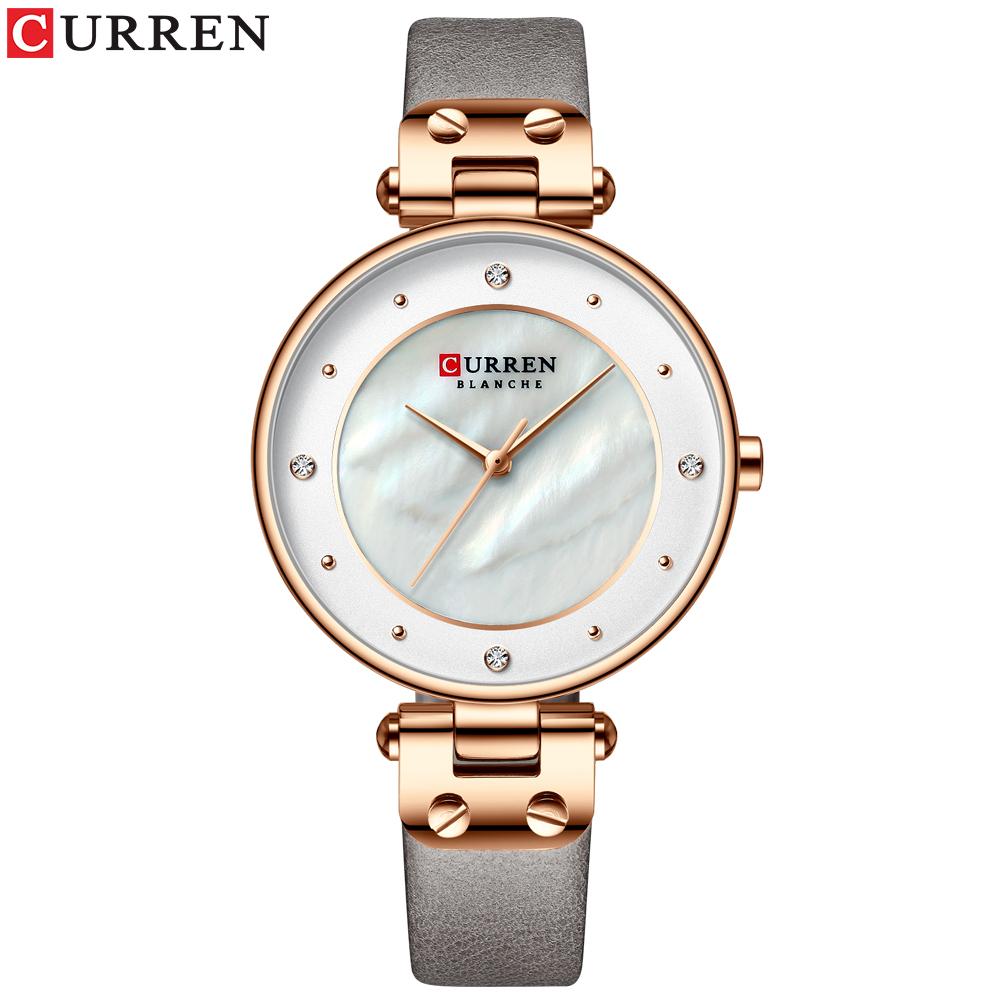 Đồng hồ hợp kim thạch anh không thấm nước Dây đeo bằng da Curren