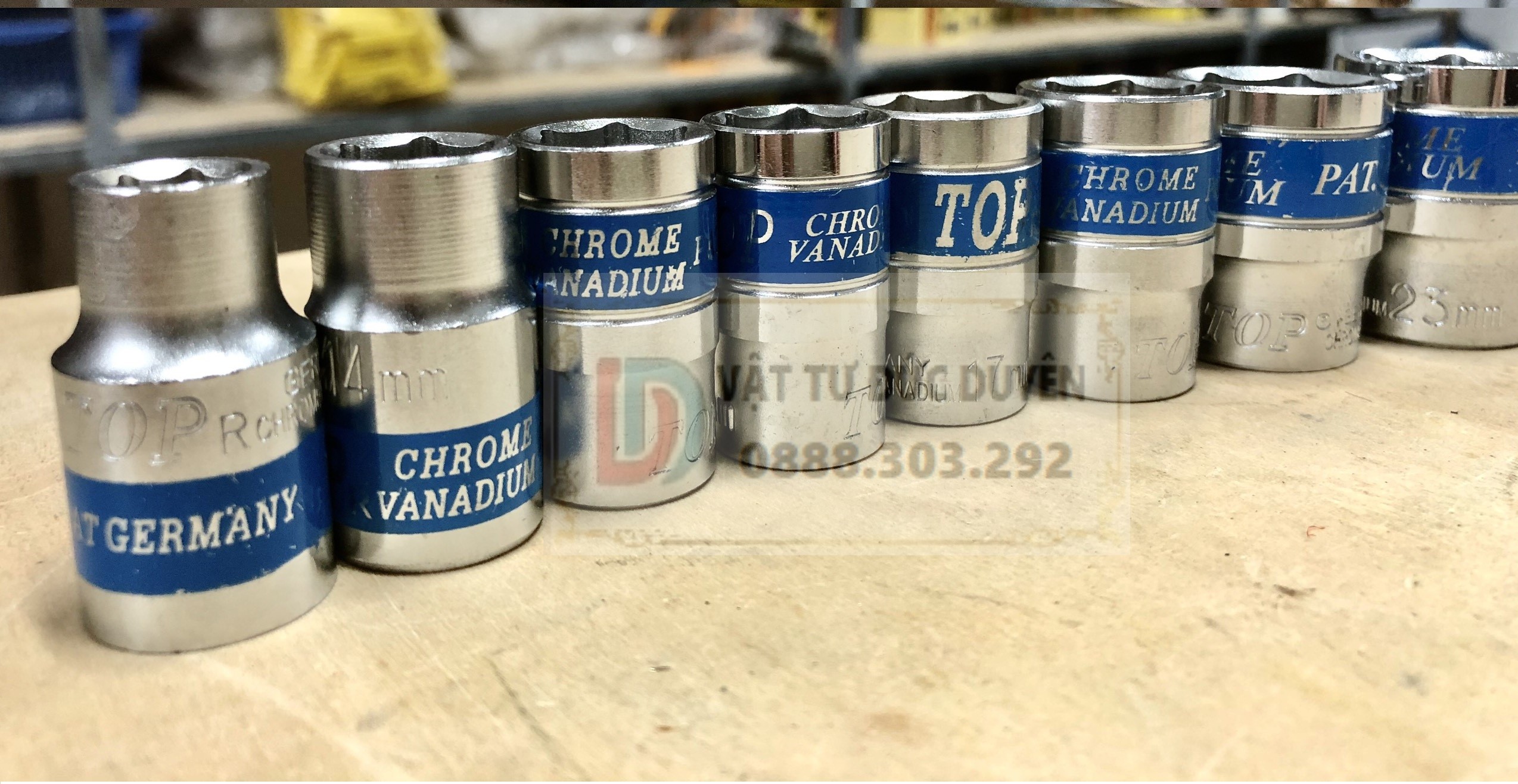 Đầu khẩu 1/2 vặn ốc, bulong, tuýp lục giác thép CR-V 8 9 10 12 13 14 15 16 17 18 22 23 24 27 30 32mm