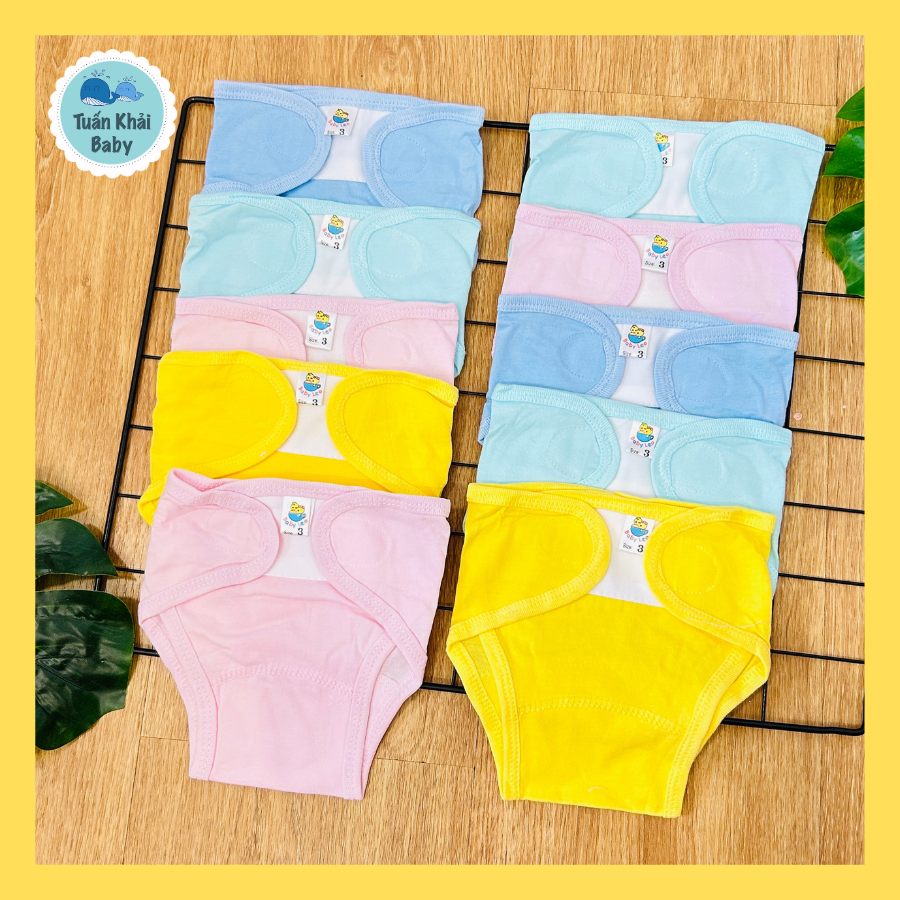 Túi 5 Cái Tã Vải, tả dán cotton mềm, mịn cho bé sơ sinh Thái Hà Thịnh, có 3 Size 1,2,3 cho bé từ sơ sinh-9 kg