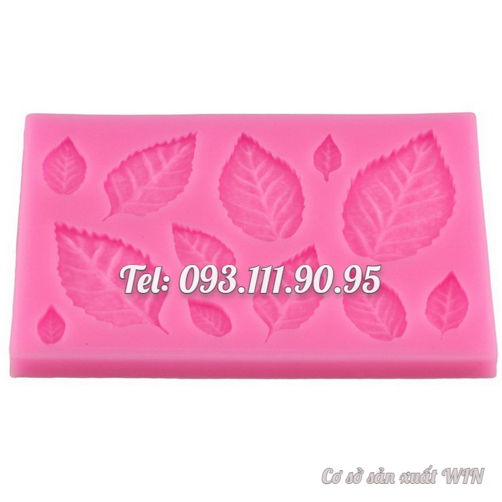 Khuôn silicon làm rau câu 12 lá hoa hồng lớn, nhỏ - Mã số 1089