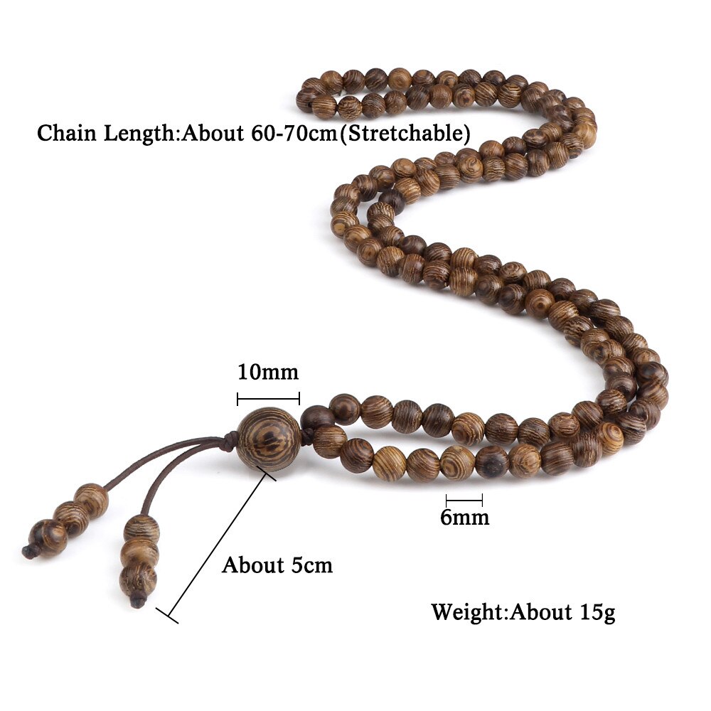 VÒNG TAY CHUỔI HẠT GỖ 108 HẠT, HƯƠNG TRẦM TỰ NHIÊN