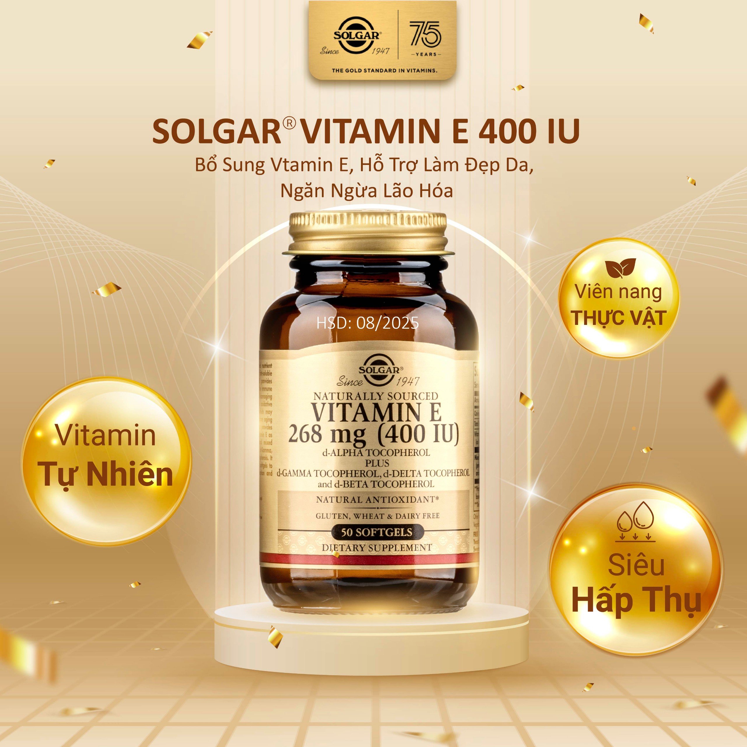 Combo Làm Đẹp - Solgar Vitamin E và Evening Primrose Oil Làm Đẹp Da, Tăng Cường Nội Tiết Tố Nữ