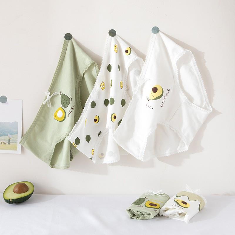 Quần Lót Nữ ️️ Quần Chip Gân Tăm Kháng Khuẩn - Quần Lót Cotton Co Dãn 4 Chiều Quả Bơ Siêu Xinh