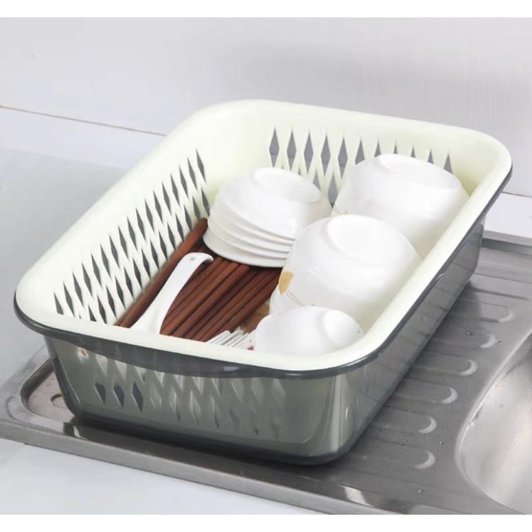 Rổ chứ nhật nhựa 2 lớp cao cấp ,rổ đựng rau củ quả,rổ úp bát 2 cỡ GDTH