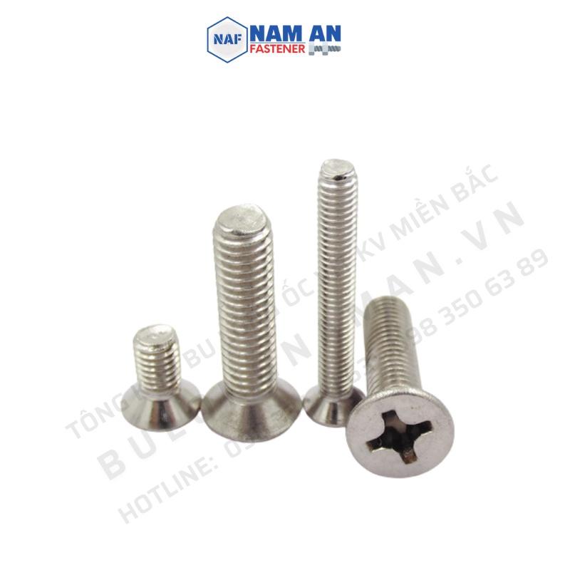 200 con Vít đầu bằng inox 304 M4, M5, Vít Bake đầu bằng , ốc vít Inox 304 M4x10, M5x10