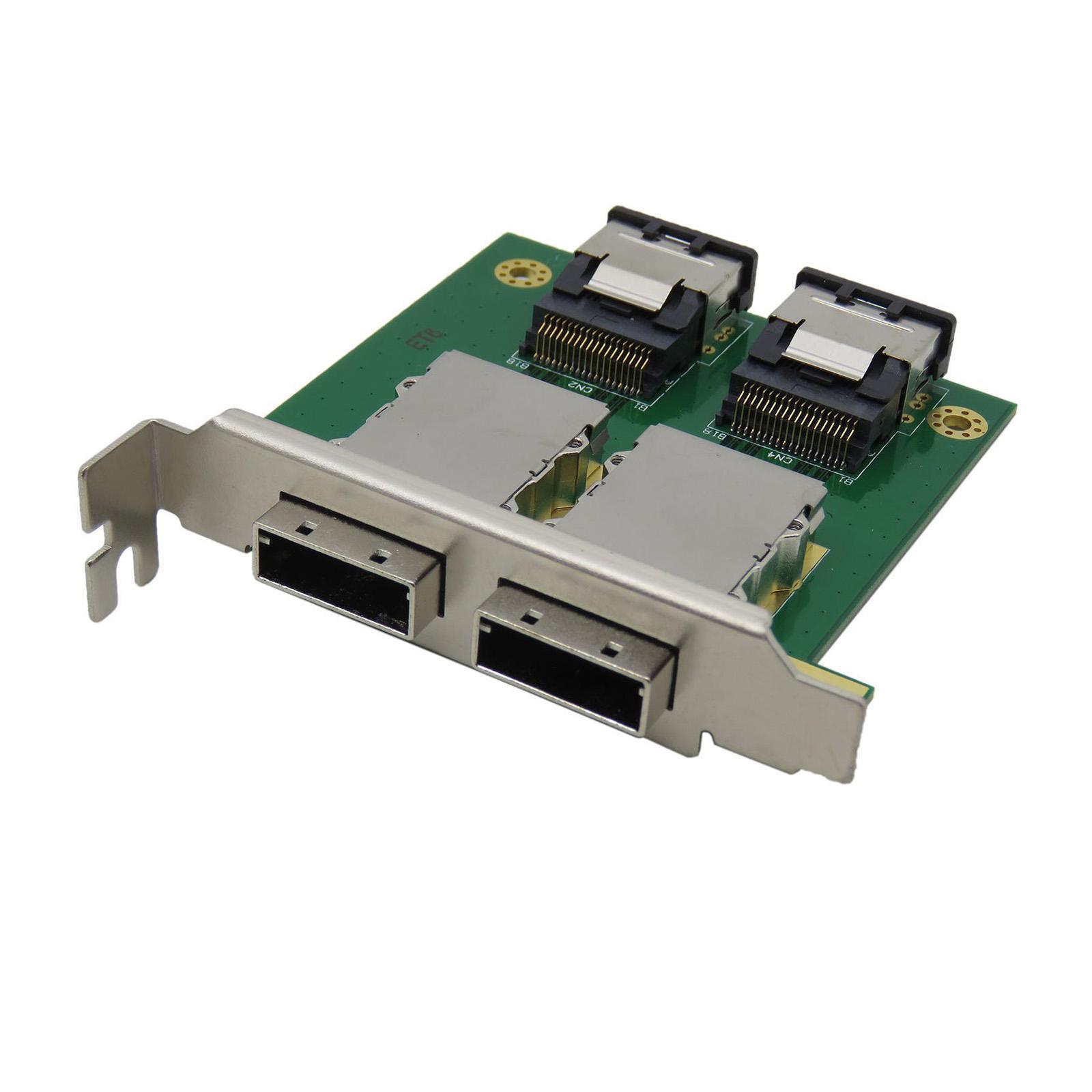 Mini SAS SFF-8088 to SAS 36Pin SFF-8087 Adapter, and Standard Profile Bracket, Dual External 8088 to Internal 8087 Adapter