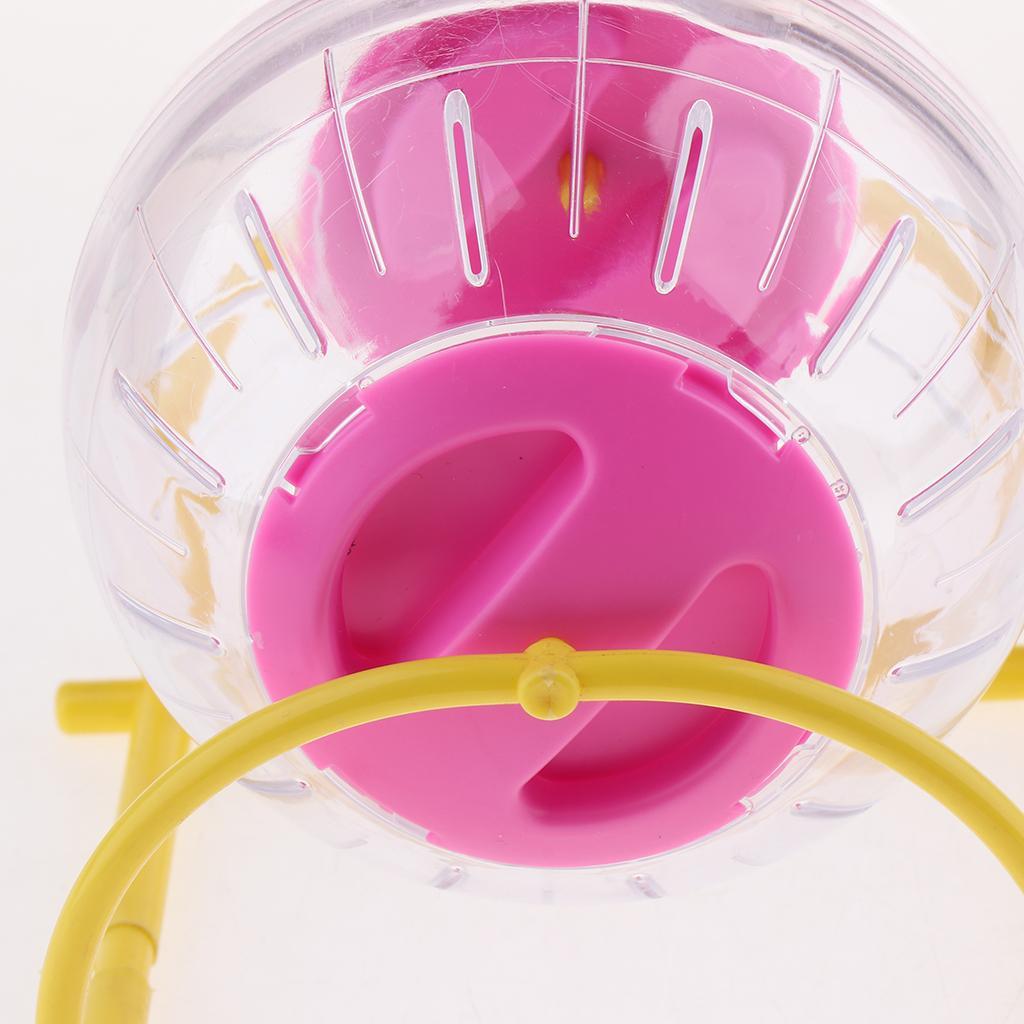Pet Hamster Exercise Ball Activity Toy with Stand Pink