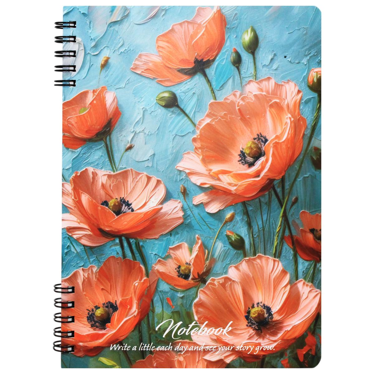 Sổ Lò Xo Elegant Flower Art A5 - Kẻ Ngang - 160 Trang 80gsm - The Sun 04