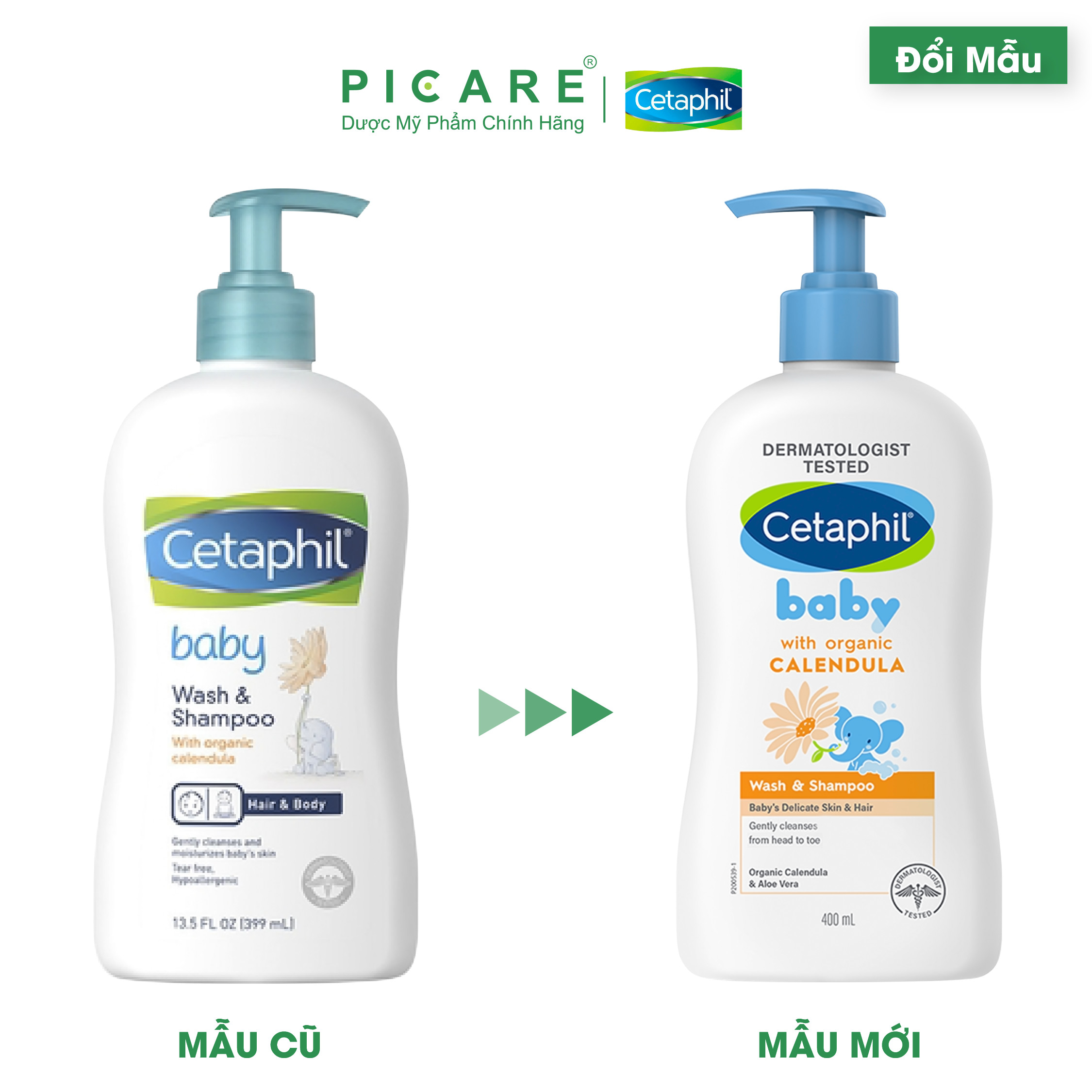 Sữa Tắm Gội Dịu Nhẹ Cho Bé Cetaphil Baby Wash & Shampoo with Organic Calendula 400ml