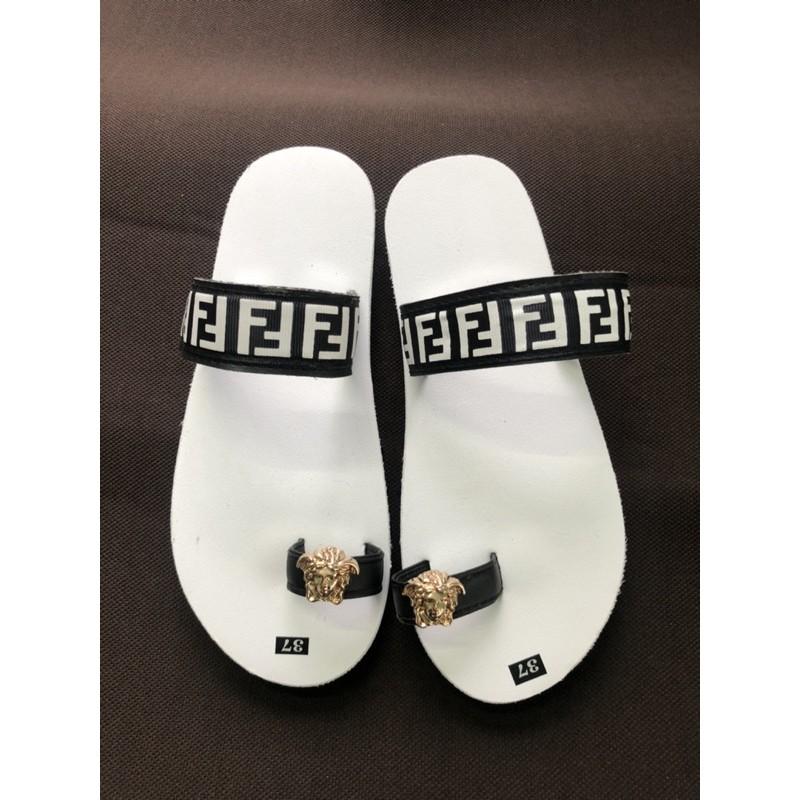 dép sỏ ngón FF nữ sandal đồng nai ( đế trắng quai f trắng không hậu ) size từ 35 nữ đến 40 nữ size ib chọn thêm