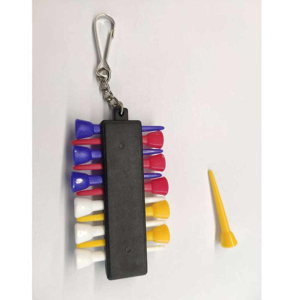 Portable Golf Tee Holder Carrier With 12pcs Tees &  ball Markers Belt Clip