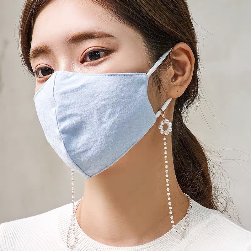 Dây đeo gọng kính dây đeo khẩu trang chống rơi rớt thất lạc hạt ngọc hoa ấn tượng