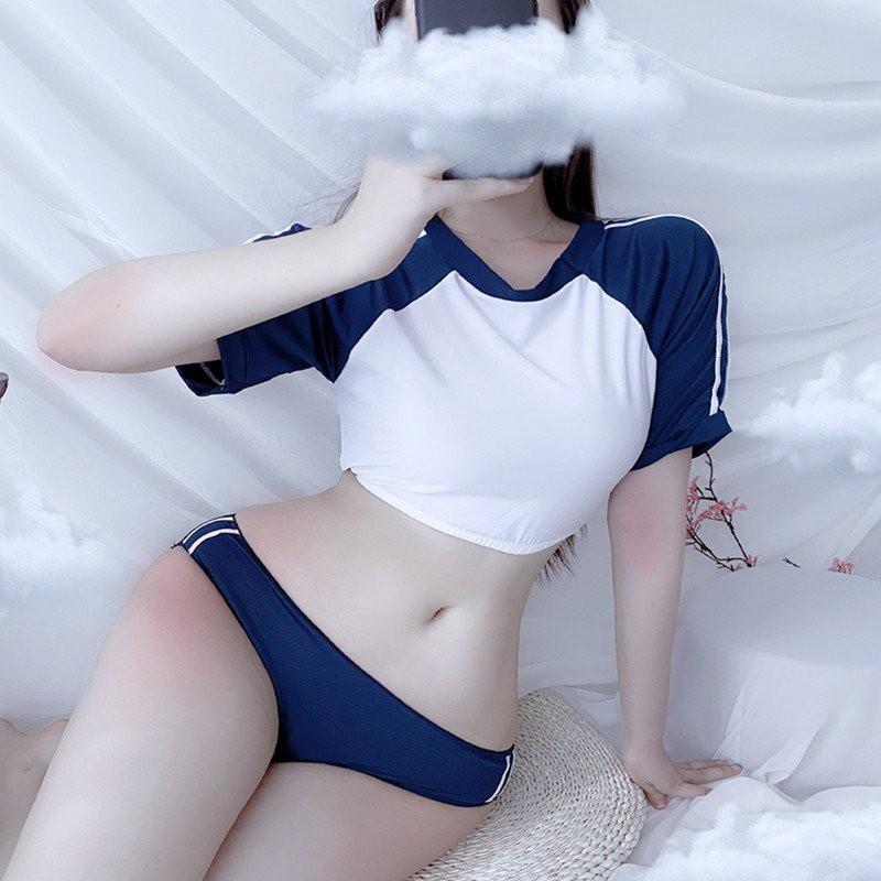 Đồ ngủ sexy cosplay nữ sinh viên gợi cảm đáng yêu set ngủ thể dục basic dễ thương / không kèm vớ BIKI HOUSE N764 - HCM