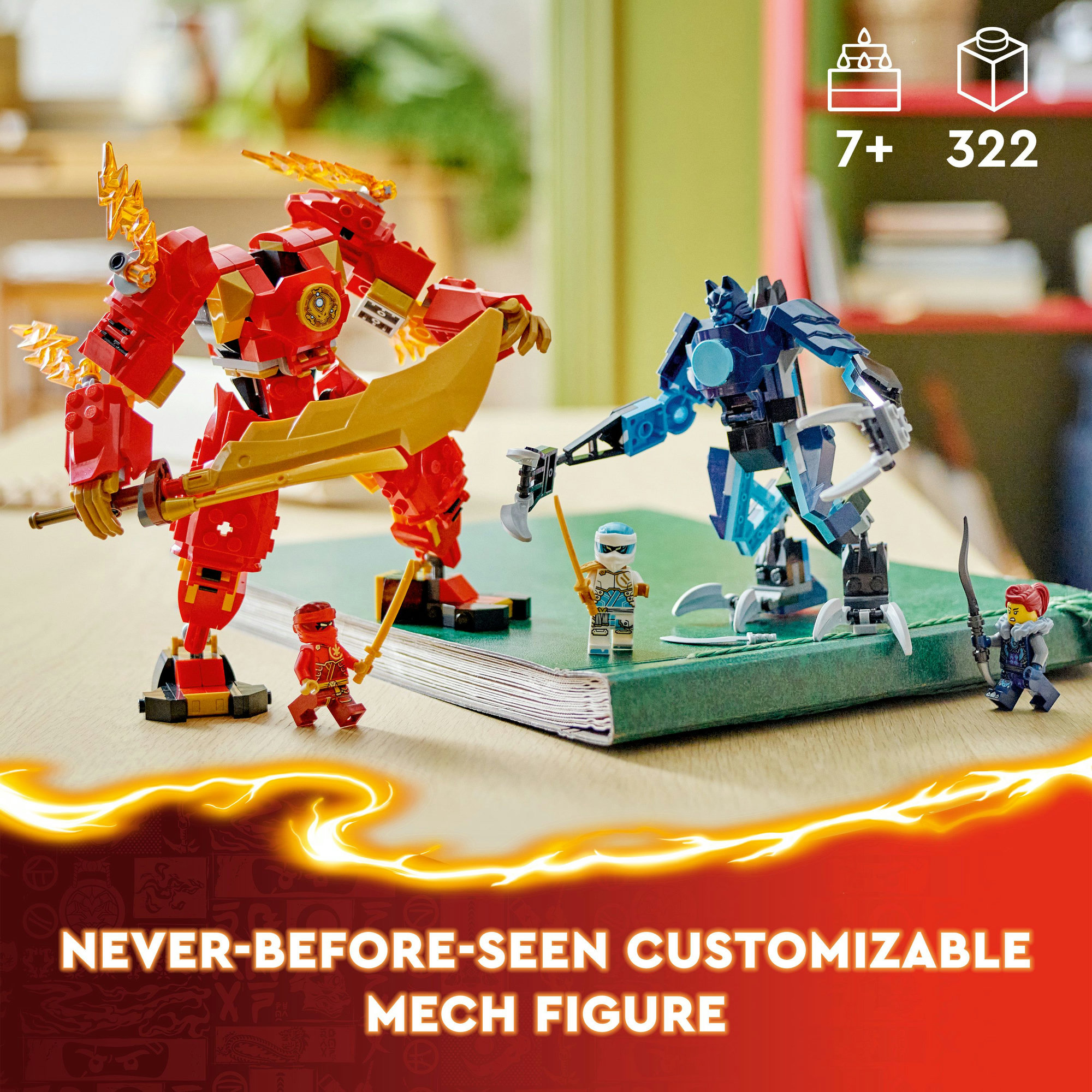 LEGO NINJAGO 71808 Đồ chơi lắp ráp Chiến giáp lửa của Ka-i (322 chi tiết)