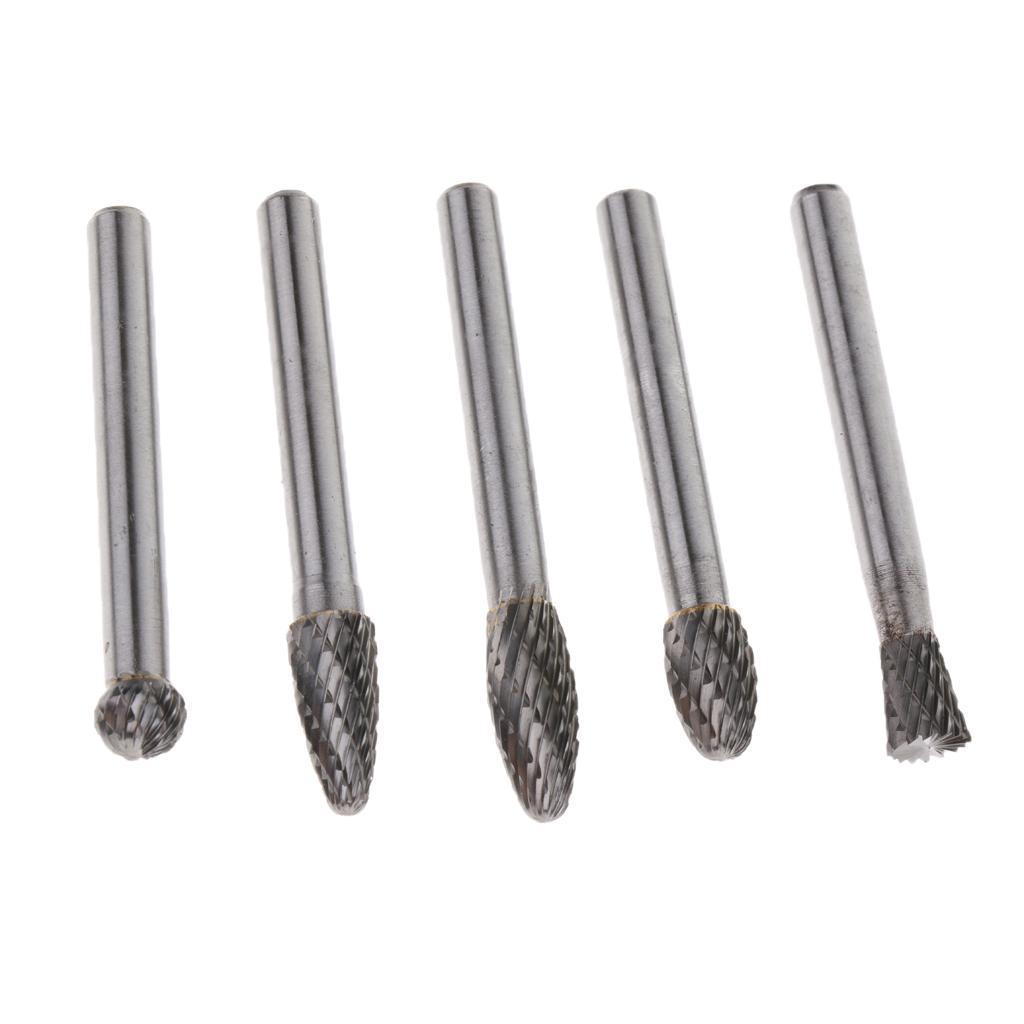10 Pieces 6mm Shank Double Cut Carbide Rotary Burr Die Grinder Carving Bit for Woodworking Carving Engraving Polishing