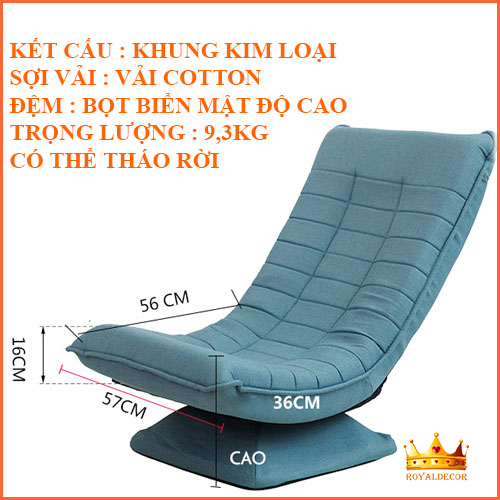 Ghế Xoay Thư Giãn ROYALDECORHN Xoay 360 độ - Ghế Mặt Trăng Có Thể Gập Được Lưng - Nội Thất Phòng Khách, Phòng Ngủ