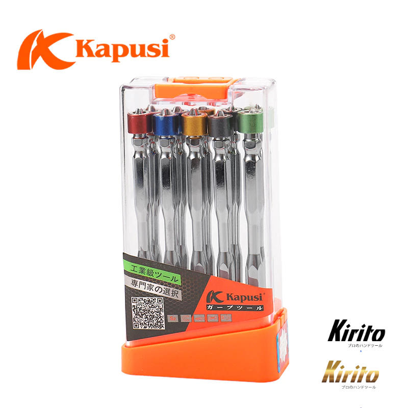 10 Mũi vít Kapusi, PH2 siêu bền, mũi bắt vít 2 đầu 4 cạnh bake nam châm từ siêu cứng k7183