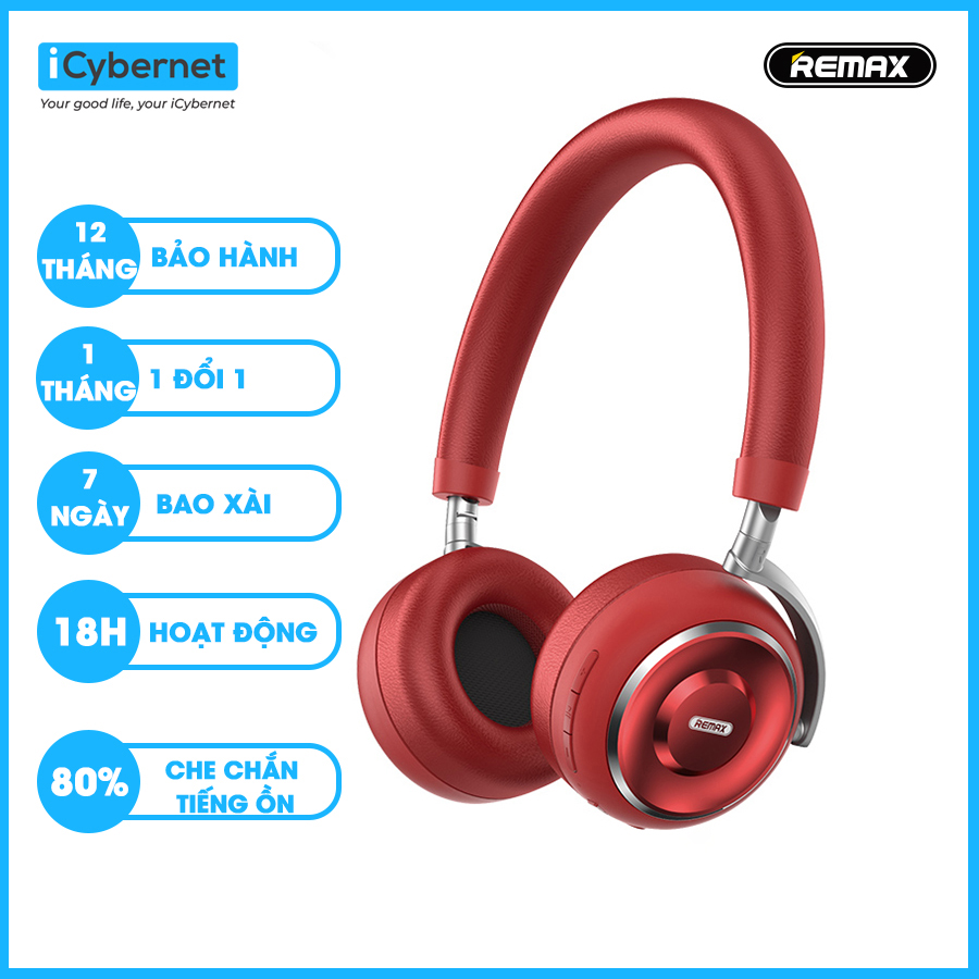 Tai nghe bluetooth chụp tai Remax RB-620HB kiểu dáng on-ear - Hàng chính hãng