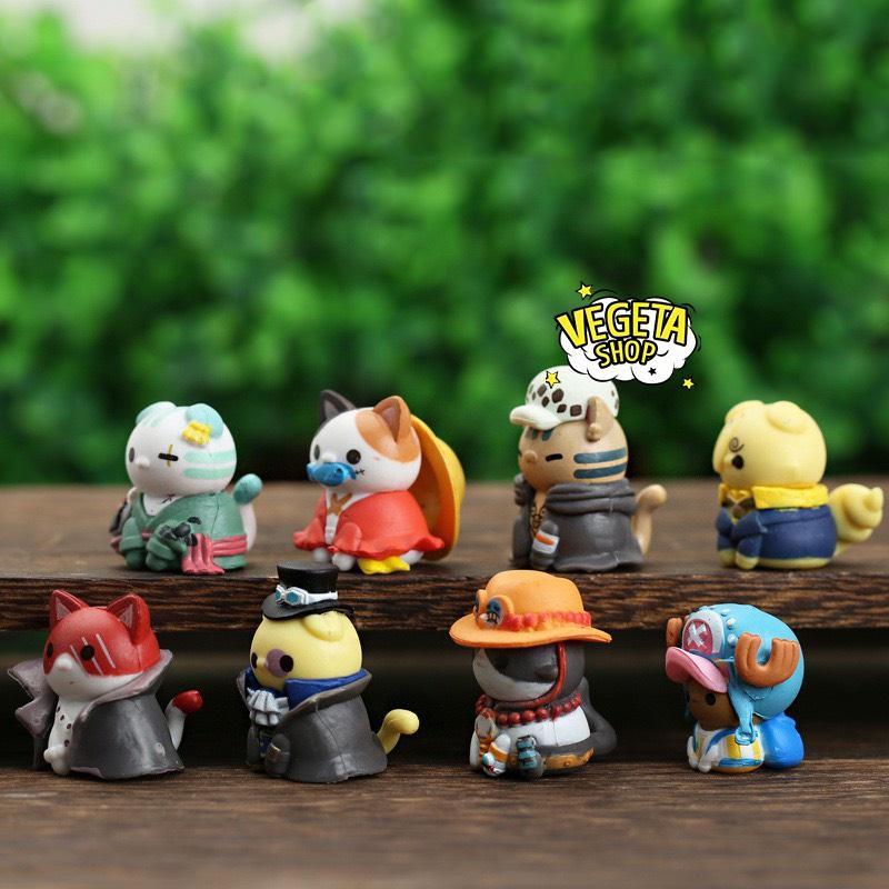 Mô hình One Piece - Mô hình Mèo Tsum Tsum Cosplay One Piece chibi dễ thương Luffy Zoro Sanji Ace Sabo Chopper Law Shanks