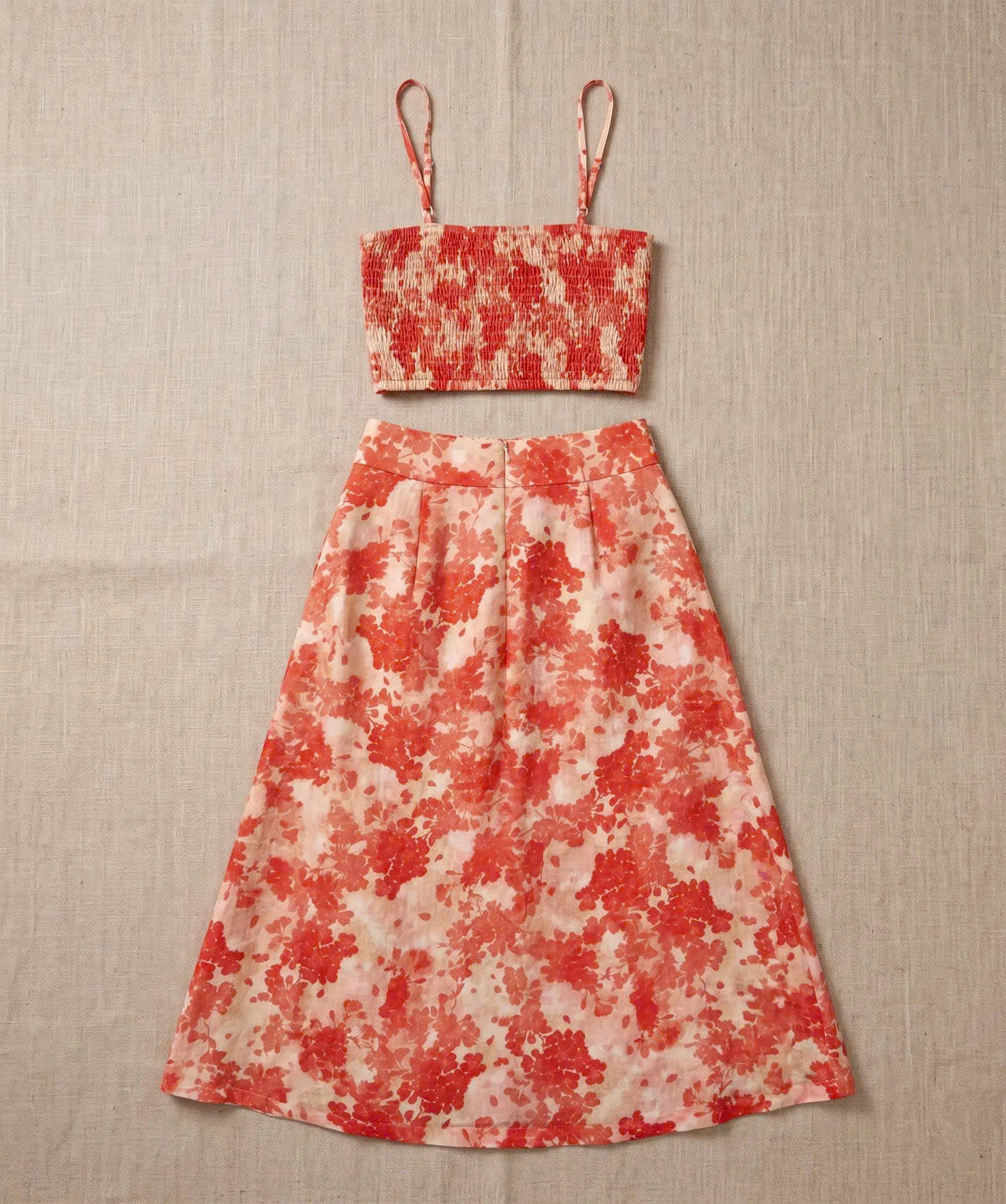 Áo Croptop Hai Dây Hoa Ramie Thanh Minh Top208 Thời trang Hity