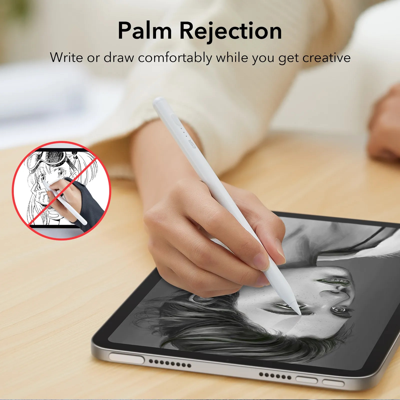 ESR Digital iPad Stylus Bút Cảm Ứng Cho iPad Để Viết, Vẽ Chính Xác với Ngòi Bút dễ dàng thay thế - Hàng Chính Hãng