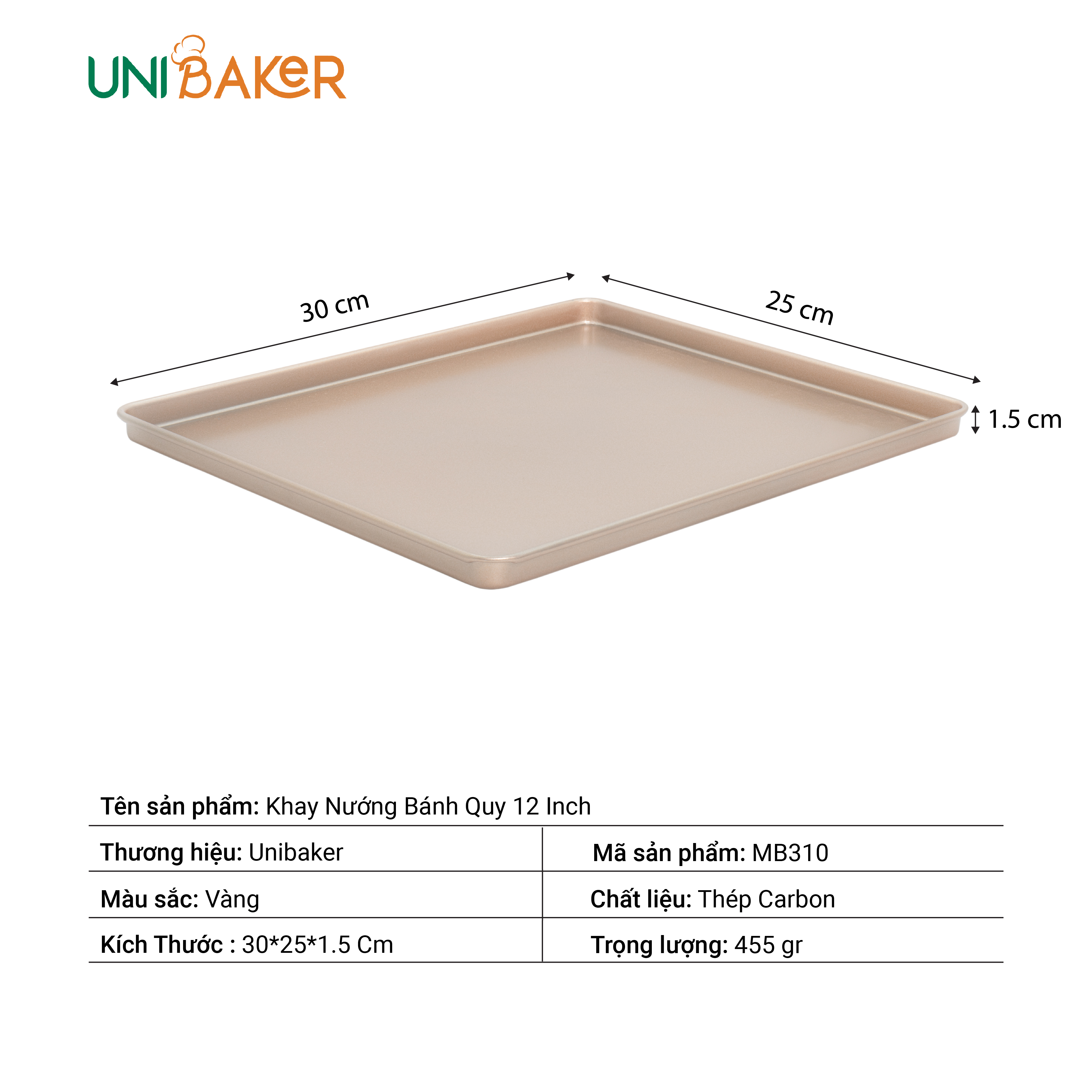 KHAY NƯỚNG BÁNH QUY 12 INCH UNIBAKER MB310