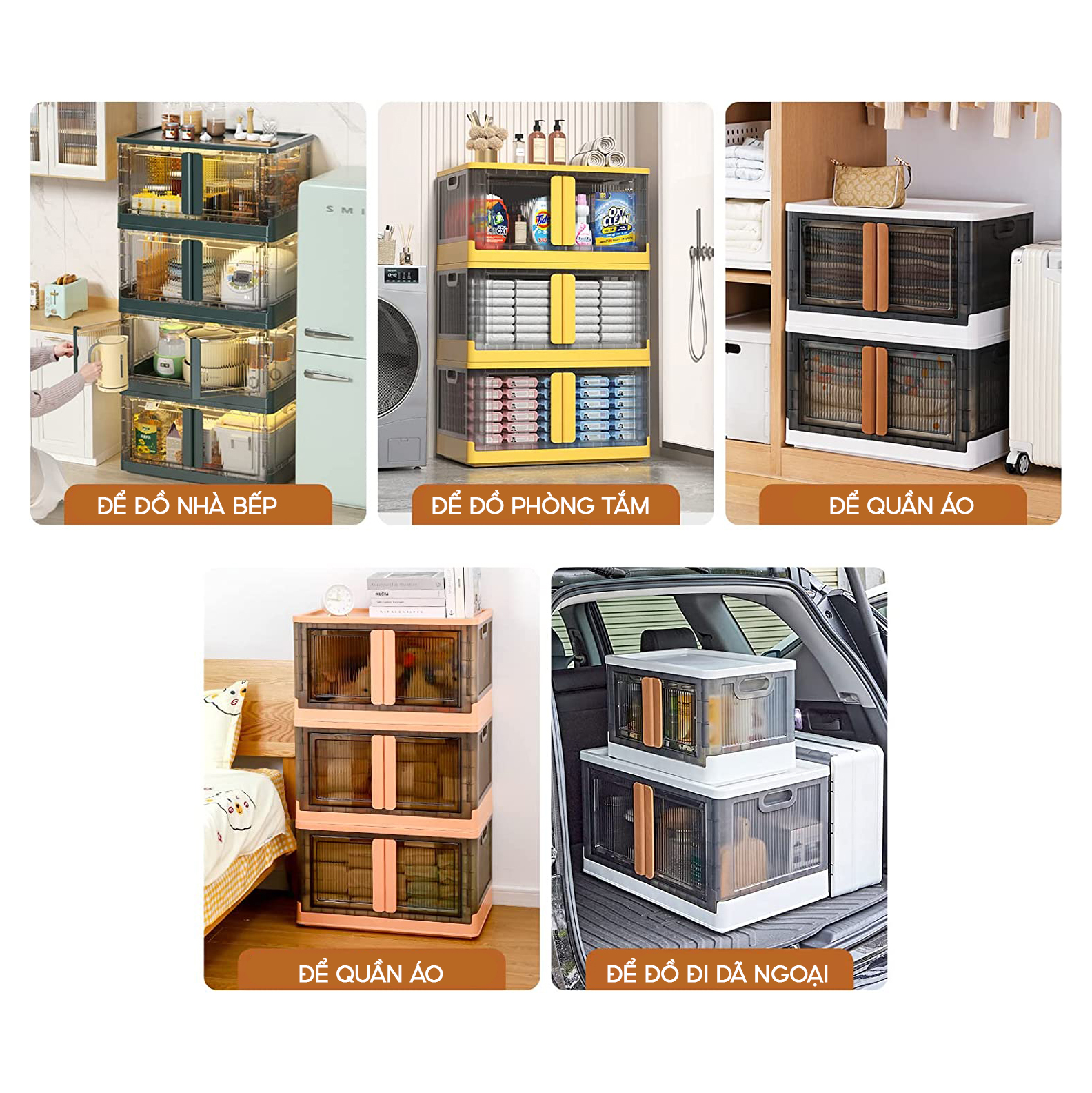 Kệ Hộp Đựng Đồ Lớn, Thùng Đựng Đồ 2 Cánh Cửa Đa Năng Có Bánh Xe - HÀNG ĐẸP VANDO