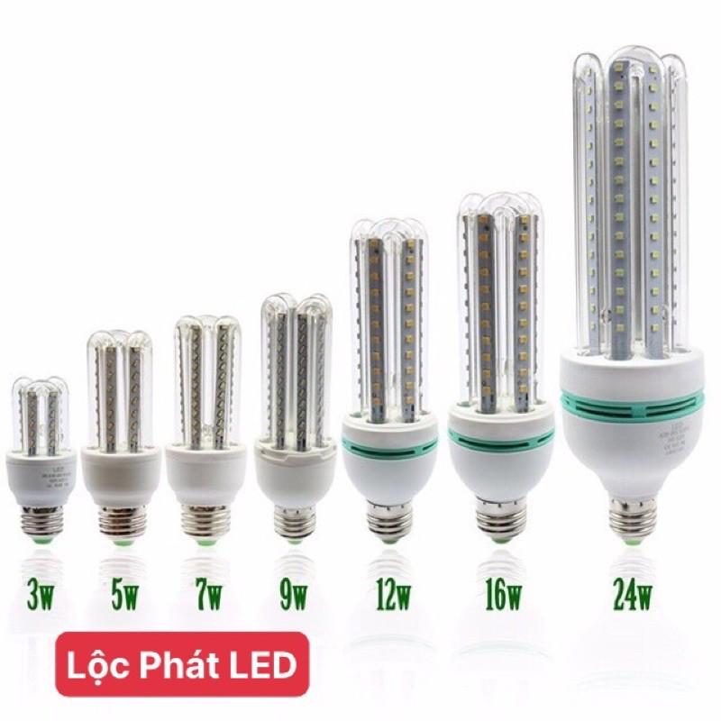 BÓNG ĐÈN 3U LED 5W, 9W, 12W, 16W, 20W, 24W, 30W, 36W - NGUỒN 220V SIÊU SÁNG, TIẾT KIỆM ĐIỆN