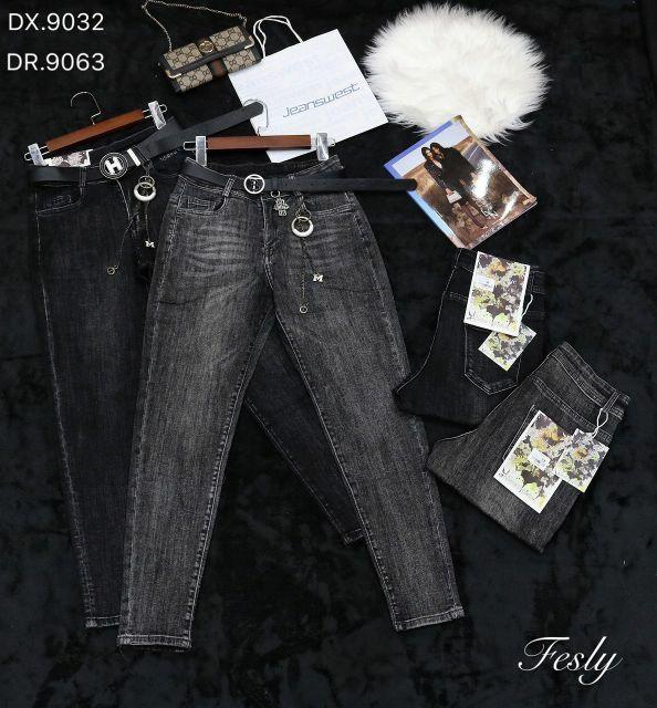 Quần Jeans Nữ Baggy Khói Lưng Cao