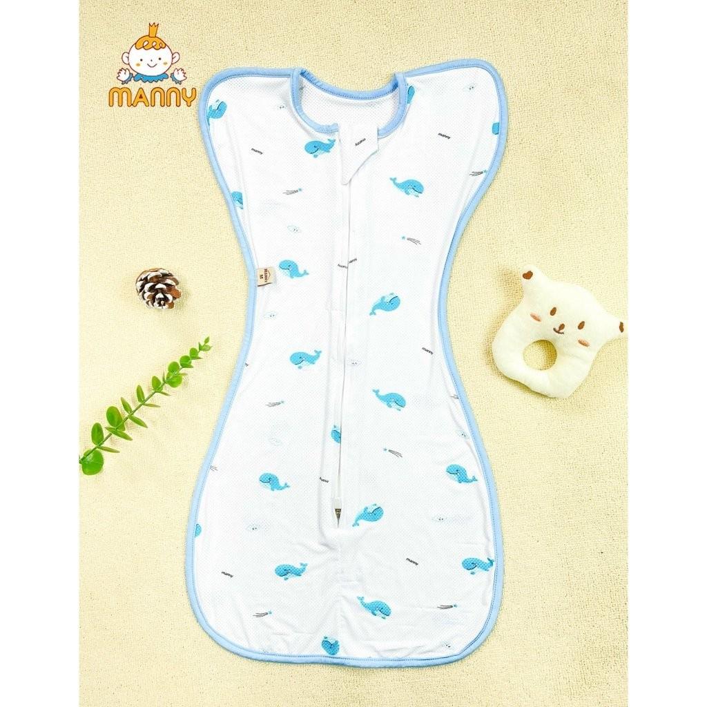 Nhộng Chũn, Nhộng Ngủ Thông Hơi MANNY Vải Thở Mềm Mại, Co Giãn Thoáng Khí Và Khóa 2 Chiều Tiện Lợi Cho Bé Dưới 6 Tháng - Thông Hơi Gấu Nâu