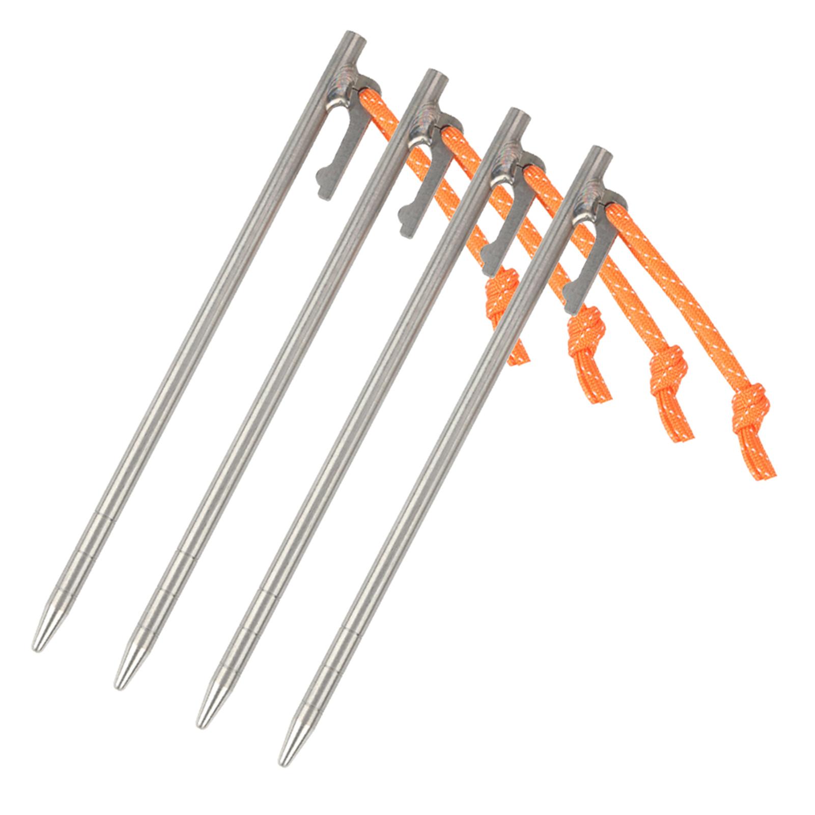 Bộ cọc lều bằng hợp kim titan 7.9 inch / 9.4 inch và dây phản quang dùng cho cắm trại