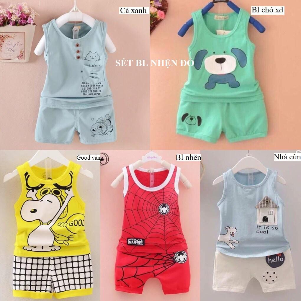 Bộ hè bé trai combo 5 bộ , cotton 4 c cao cấp size 7-20kg