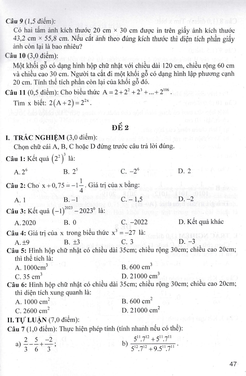 Sách tham khảo- Bộ Đề Kiểm Tra Toán 7 (Bám Sát SGK Chân Trời Sáng Tạo)_HA