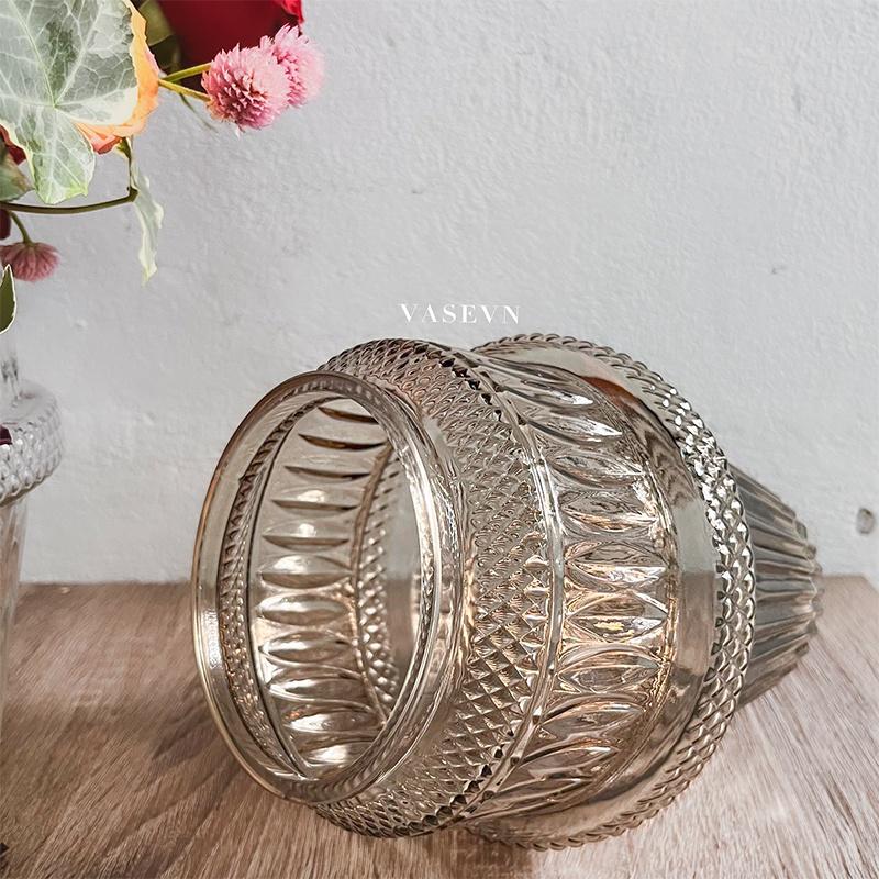 Bình Hoa Thủy Tinh Phong Cách Vintage - Qùa Tặng - Decor