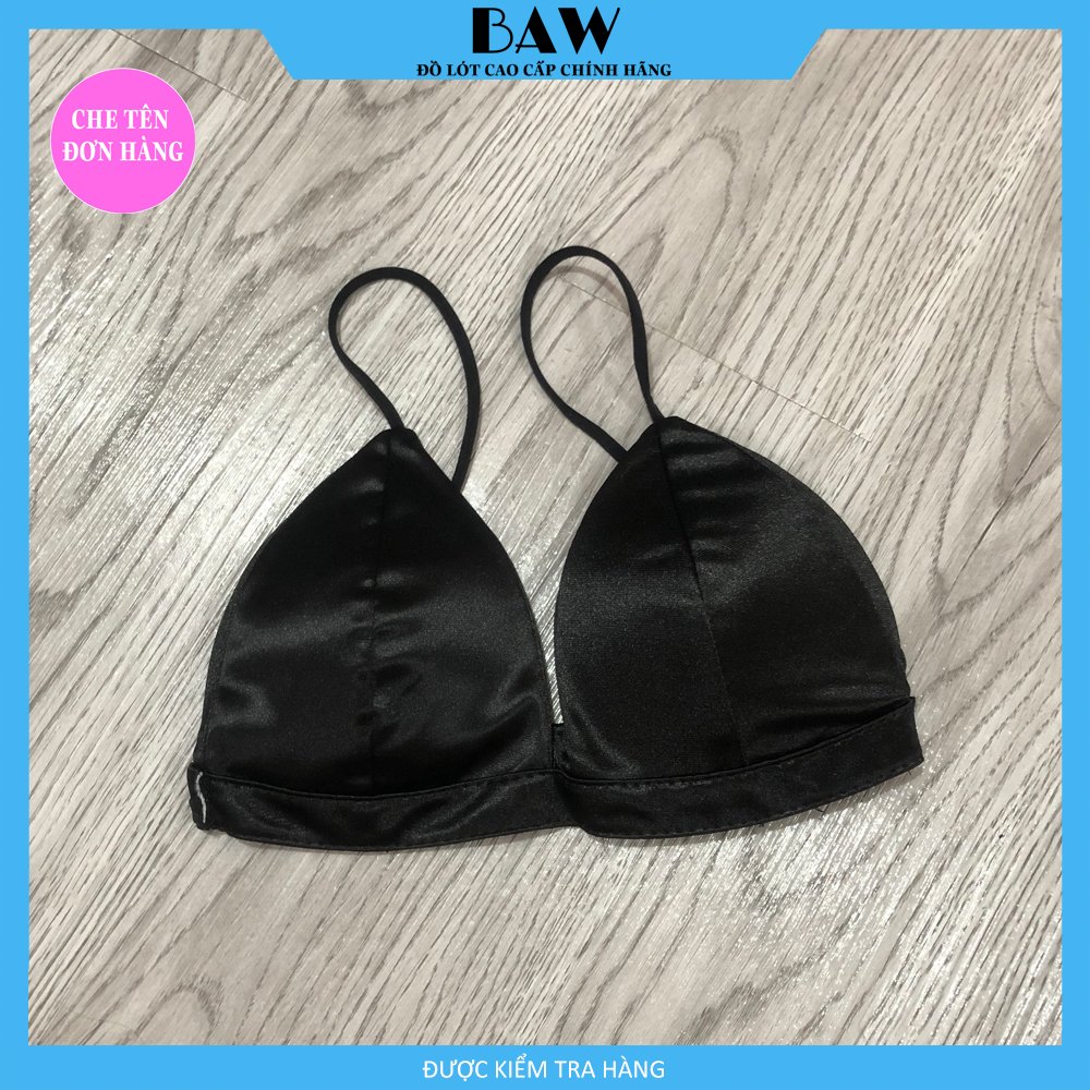 Áo Lót Bra Satin Bóng Trơn Dây Mảnh cao cấp thương hiệu BAW mã AN20