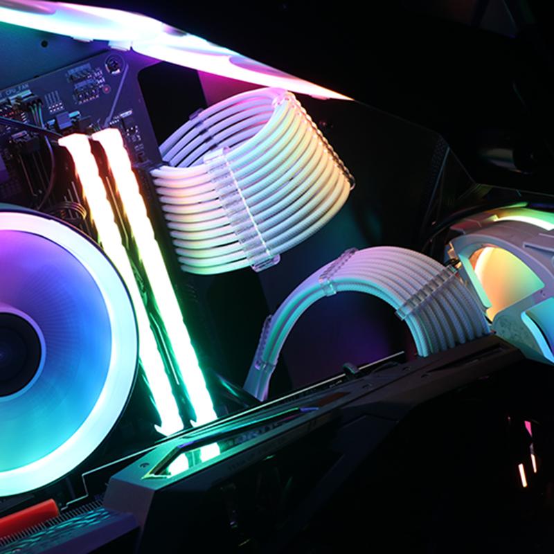 Teucer 350mm PSU Mở rộng bộ cáp Bo mạch chủ ATX 24Pin GPU PCI-E 6 2PIN 8PIN CPU EPS 4 4PIN 18AWG Dây nguồn điện dây điện