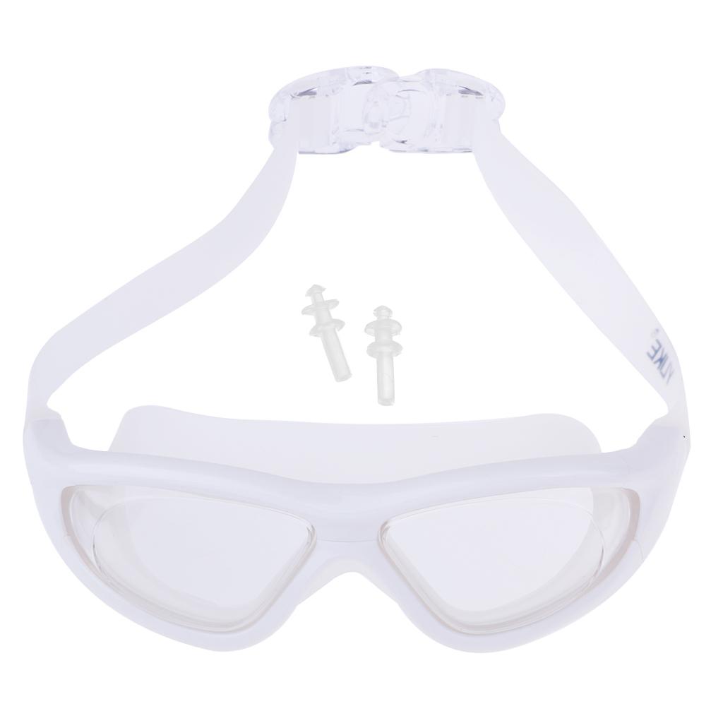 Adult UV Protection Silicone Swimming Goggles Anti-fog Swim Glasses White