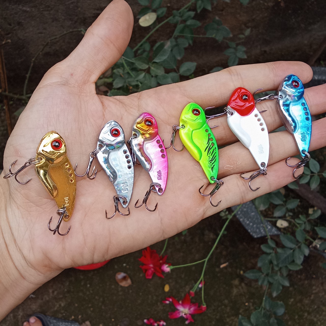 Mồi câu lure cá sắt VIB đầu tròn 7g,10g,12g mồi lure cá lóc, có 6 màu siêu nhậy