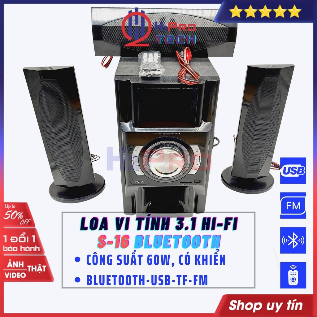 Loa Máy Tính Bluetooth Để Bàn 3.1 HI-FI S-16 Đèn Led, Loa Bass Vi Tính Laptop Pc Nghe Nhạc Công Suất Lớn-H2Pro Tech