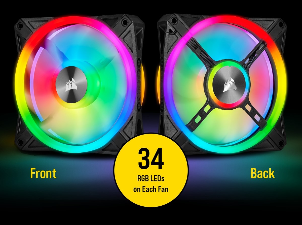 Bộ 3 quạt máy tính 120mm Corsair QL120 RGB kèm Node Core - Hàng Chính Hãng