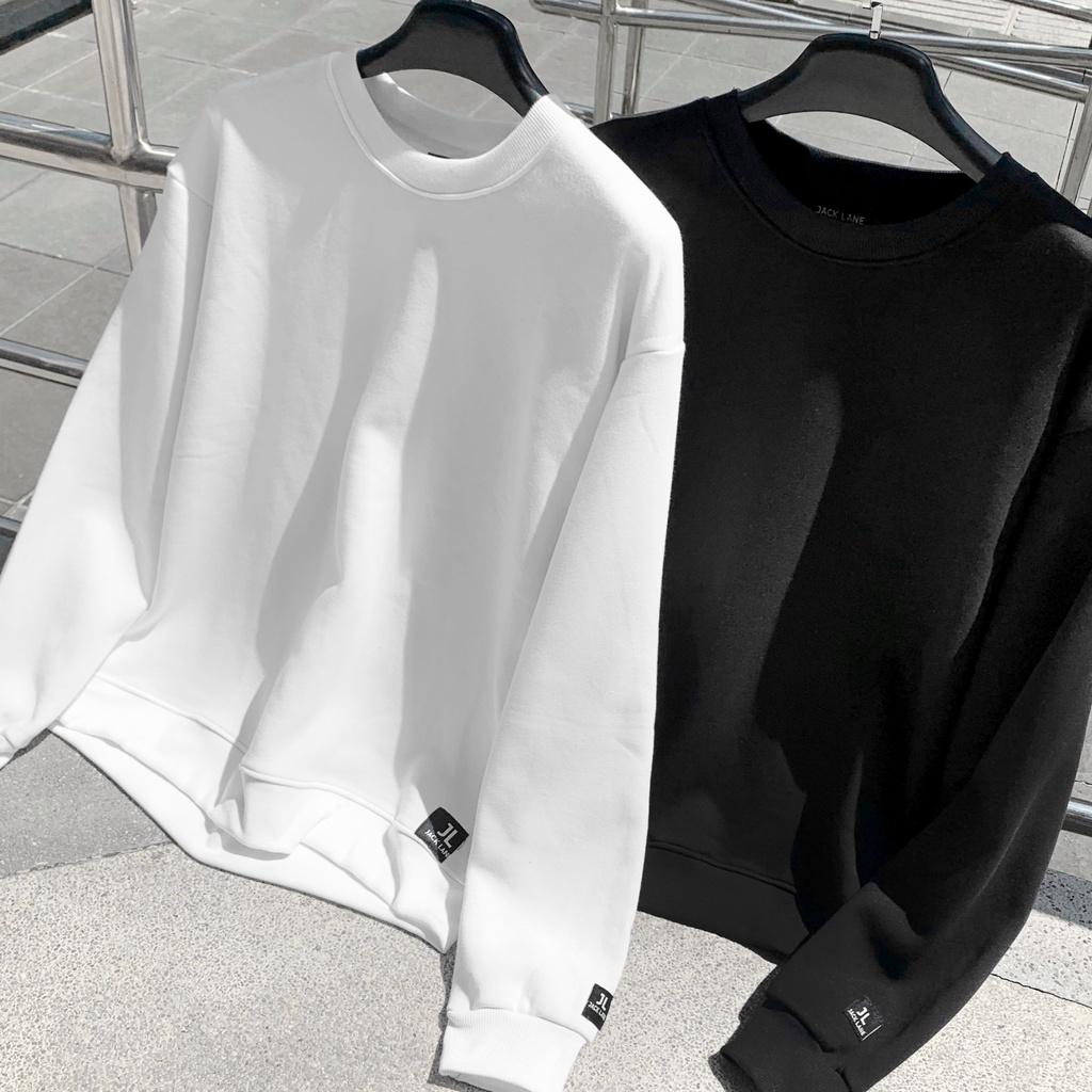 Áo nỉ Sweater oversize Basic, JACKLANE , Áo dài tay Unisex Jack Lane form rộng màu trơn