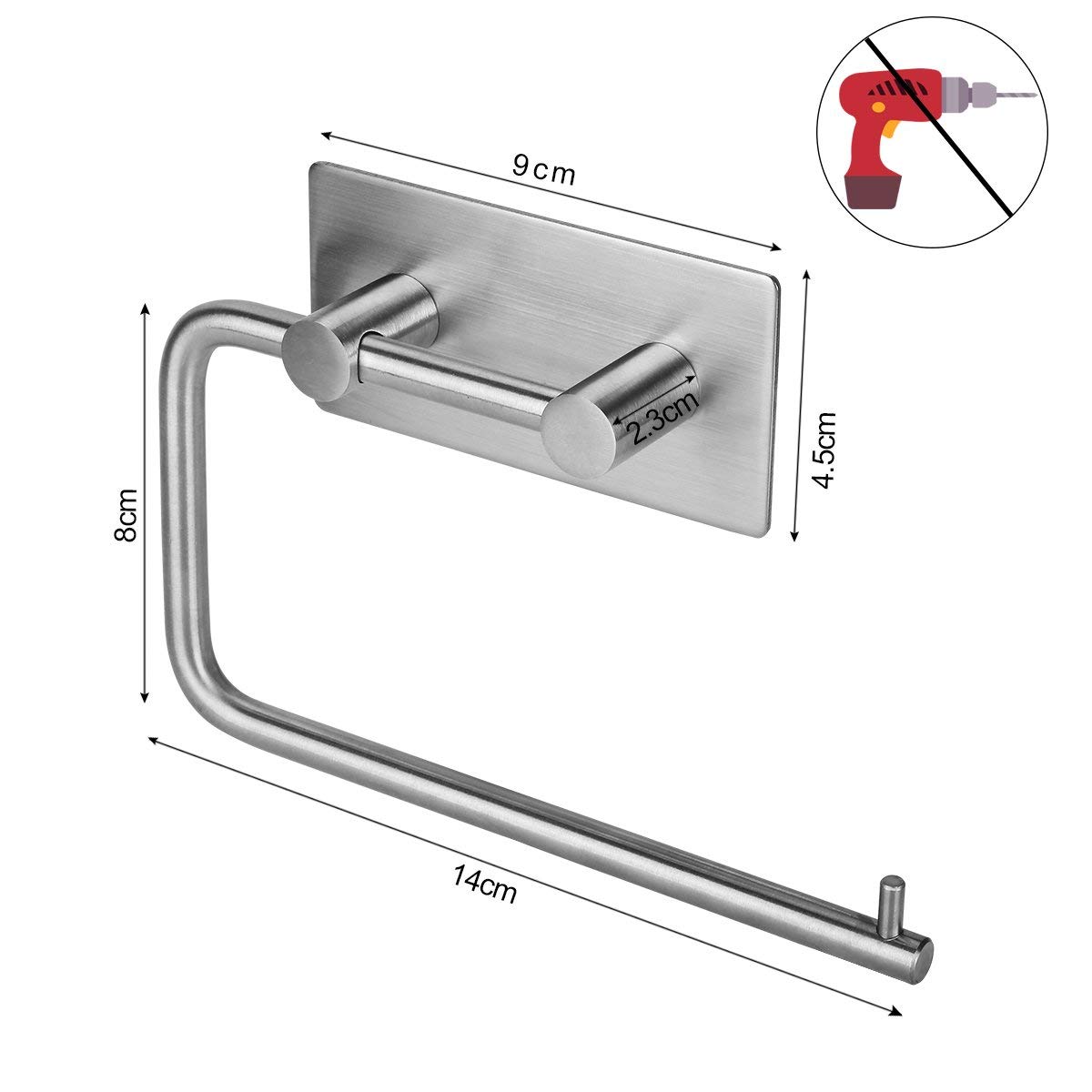 Giá treo cuộn giấy vệ sinh inox 304 dán tường Hobby home decor G1