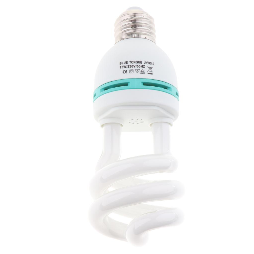 E27 Reptile Amphibian Small Pet Habitat Lighting UVB 5.0 Lamp Heat Light 13W