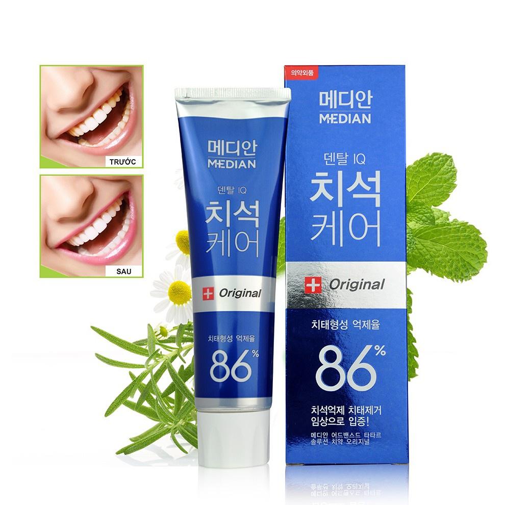 Kem Đánh Răng Hàn Quốc Trắng Răng Median Dental IQ 93% Breath Care Hương Chanh 120g - Xanh Biển