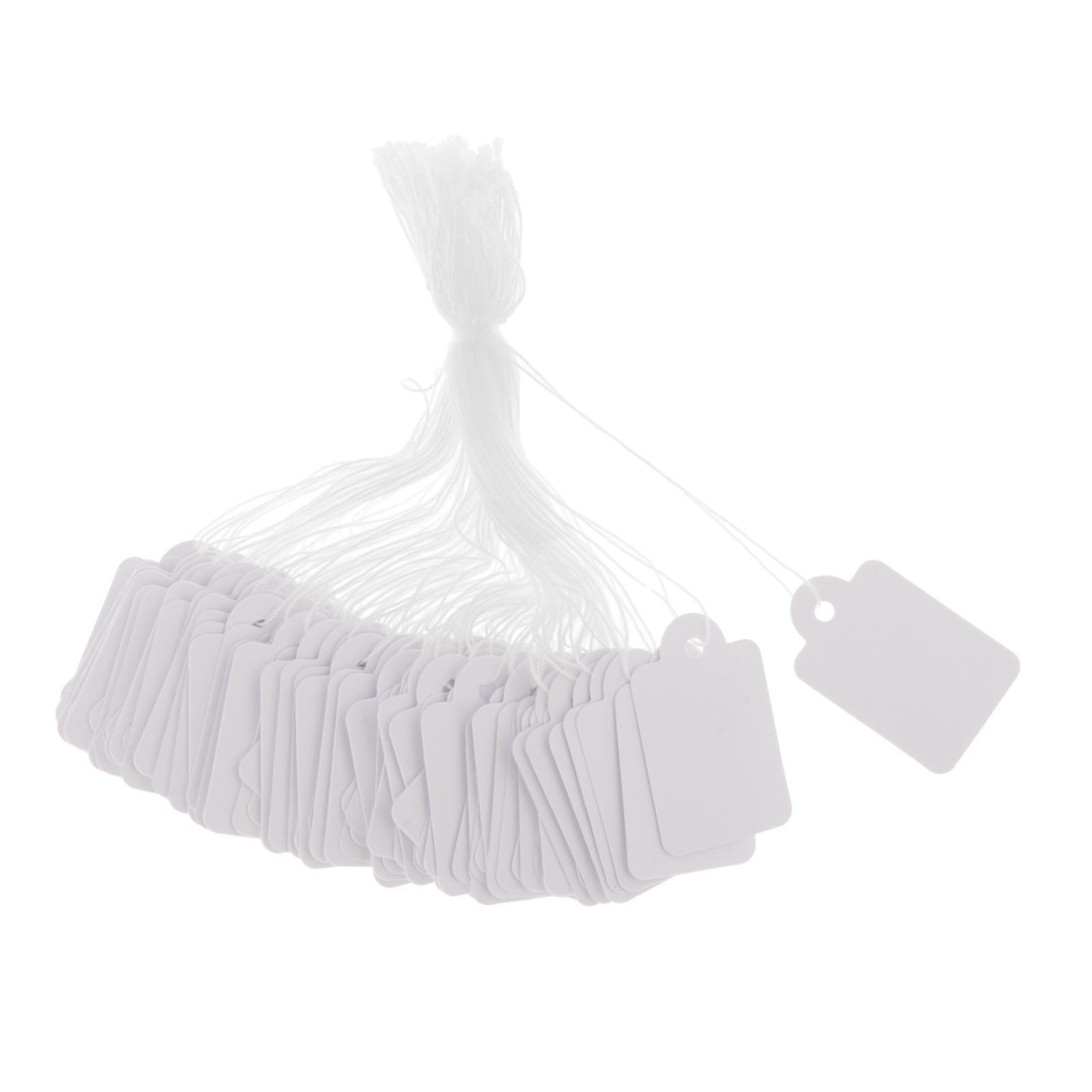 100 Pieces Paper Tags with String Attached Price Hanging Labels for Birthday