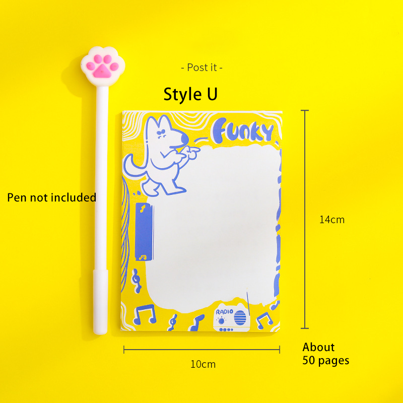 Sticky Notes/ Stationery / Paper, Korean cute girl cartoon notes for students, size 14 * 10 cm, 50 pages, Ready stock 【lyfs