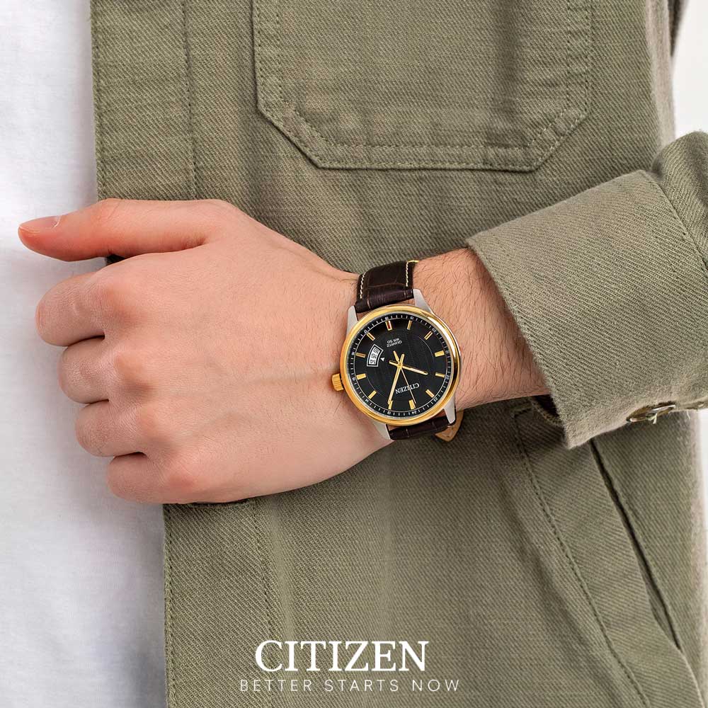 Đồng Hồ Nam Citizen Dây Da BI1054-12E - Mặt Đen