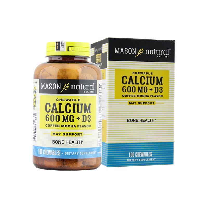 Viên Uống Bổ Sung Canxi và Vitamin D3 Hỗ Trợ Xương Chắc Khỏe, Tăng Chiều Cao Mason Nature Calcium 600MG + D3 Hộp 100v 