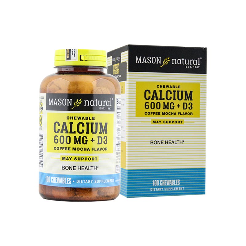 Viên Uống Bổ Sung Canxi và Vitamin D3 Hỗ Trợ Xương Chắc Khỏe, Tăng Chiều Cao Mason Nature Calcium 600MG + D3 Hộp 100v