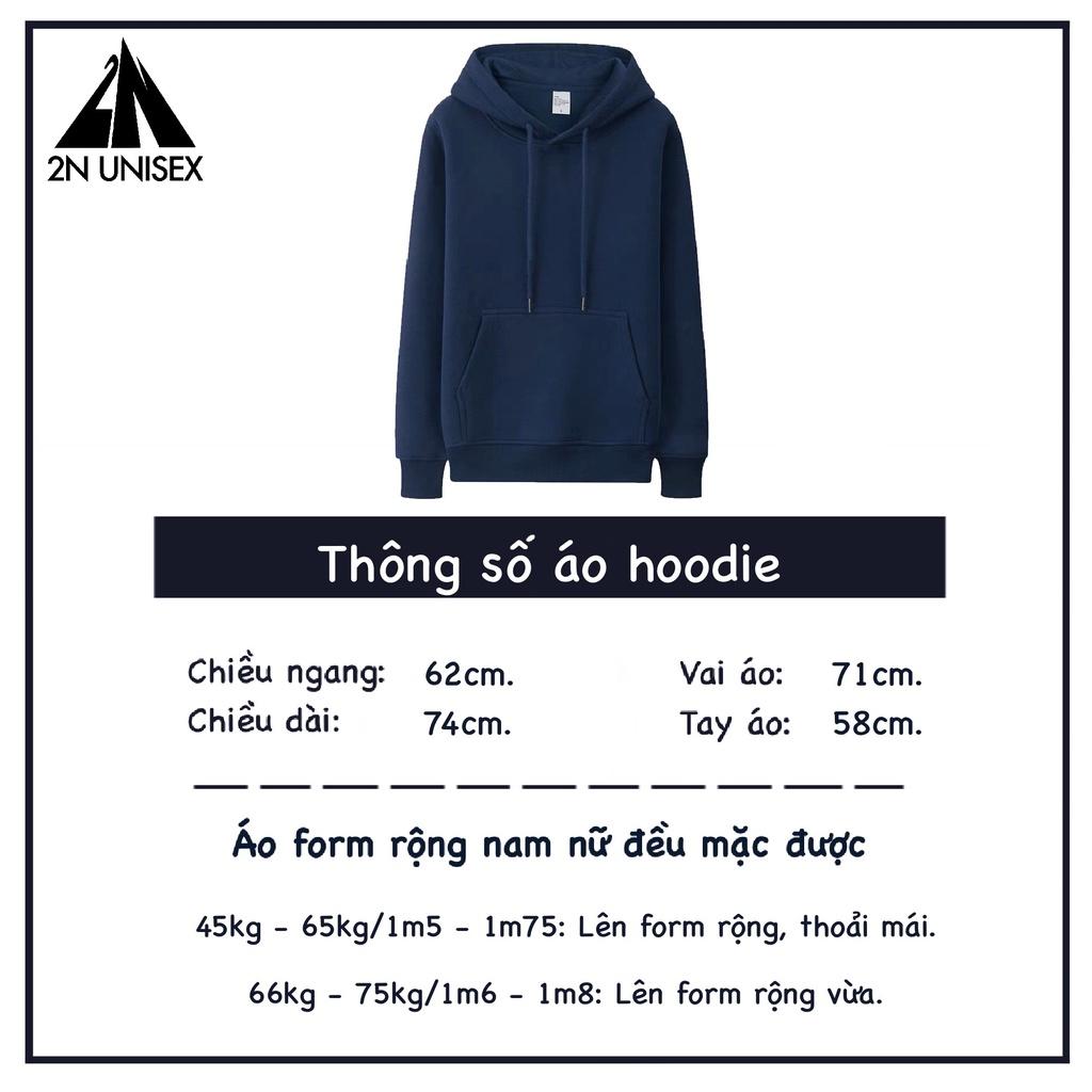 Áo khoác nỉ bông cotton dày mịn - hoodie form rộng unisex mosevjue - 2N Unisex